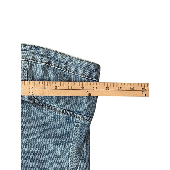 PrettyLittleThing Medium Wash Jean Waistband Detail Denim Corset Top Size 20 US - Picture 6 of 9